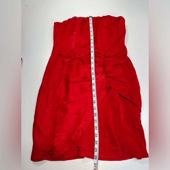 Hello Molly Saints & Secrets Red Ruched Strapless Mini Dress NEW Size Medium - Picture 8 of 14